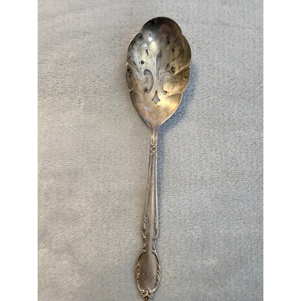 Antique Original Rogers Extra Plate Silverplate Pierced Tomato Server 6.75"